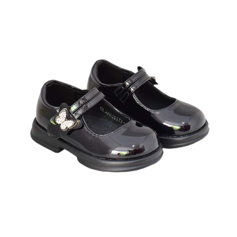 Κοριτσίστικες μπαλαρίνες IQ Kids AFRODITI-195 μαύρες λουστρίν