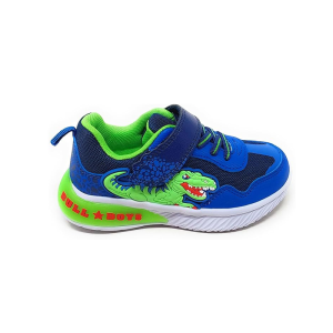 Αγορίστικα αθλητικά Bull Boys με φωτάκια DNAL-RY01 γαλάζια/λαχανί