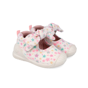 Κοριτσίστικες μπαλαρίνες Biomecanics 262175-B050 άσπρες υφασμάτινες