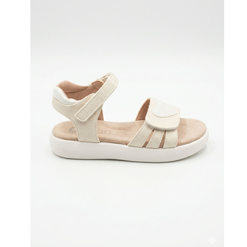 Κοριτσίστικα πέδιλα Zak shoes SD 21038 Άσπρα με καρδούλα