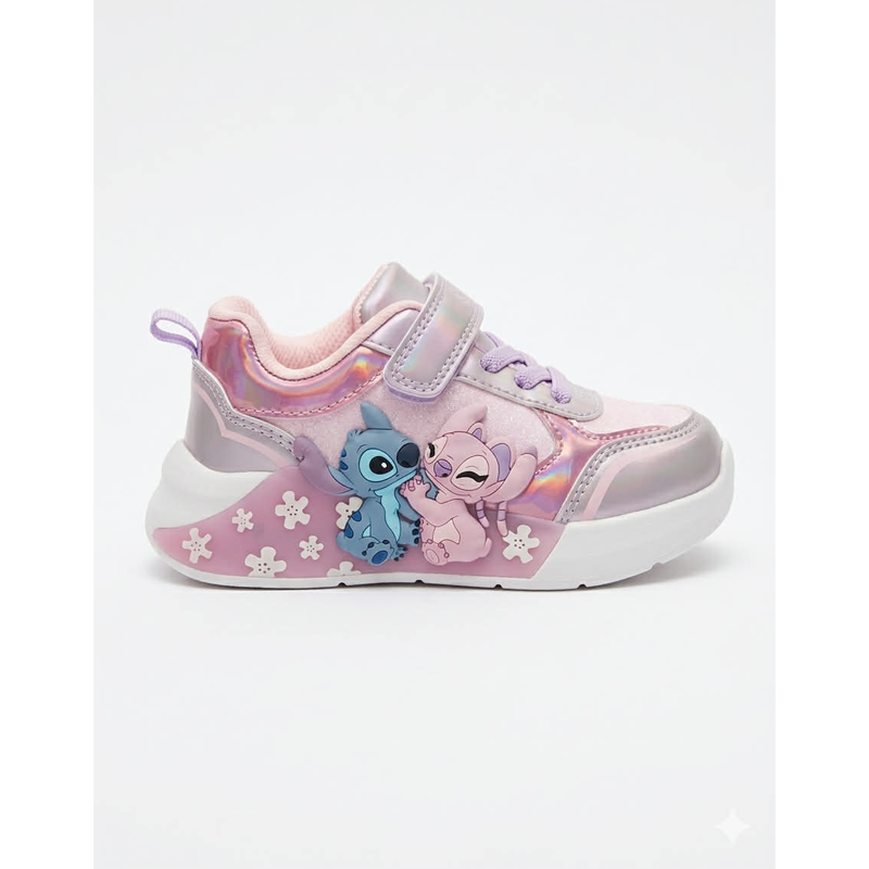 Παιδικά αθλητικά Stitch D14592 ροζ με στρας και φωτάκια