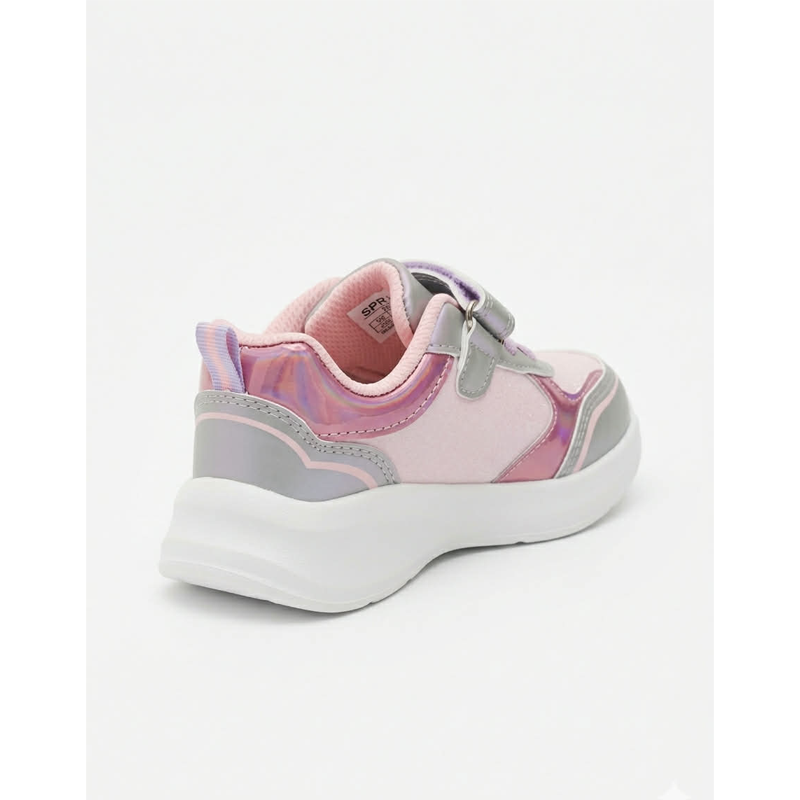 Παιδικά αθλητικά Stitch D14592 ροζ με στρας και φωτάκια - Image 4