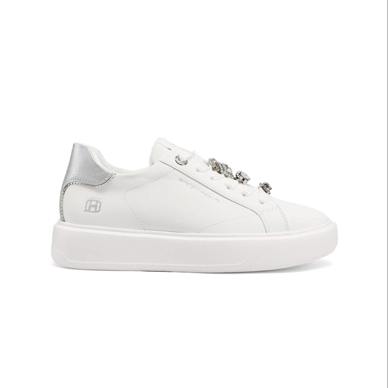 Γυναικεία sneakers Queen Helena X31-1 άσπρα με κοσμήματα