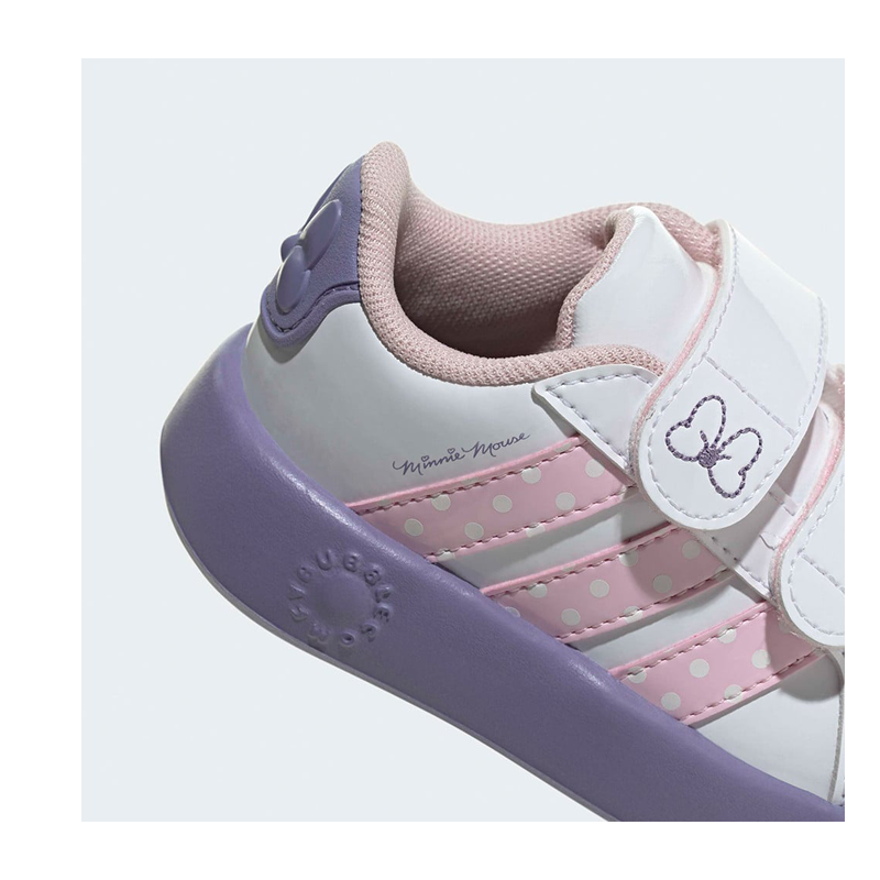 Κοριτσίστικα αθλητικά Adidas Grand Court Minnie CF I KI9443 Λευκά/μωβ λουστρίν - Image 3
