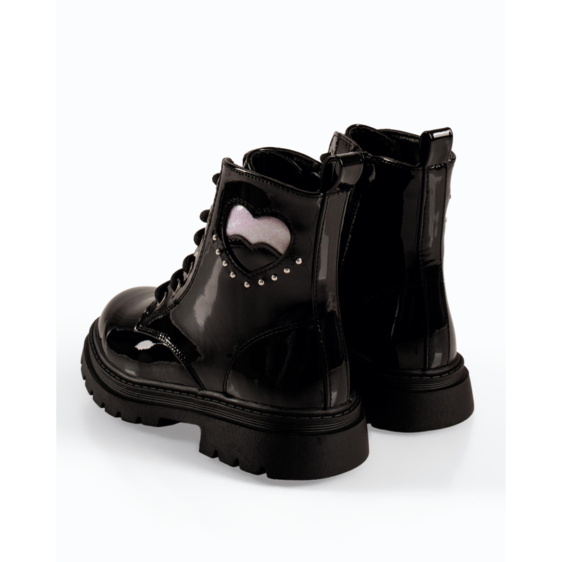 Κοριτσίστικα μποτάκια με καρδούλα Zak Shoes SD21056 μαύρα - Image 2