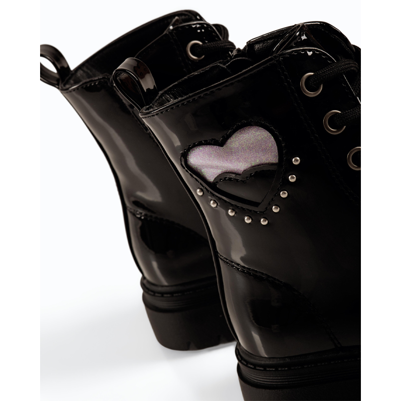 Κοριτσίστικα μποτάκια με καρδούλα Zak Shoes SD21056 μαύρα - Image 3