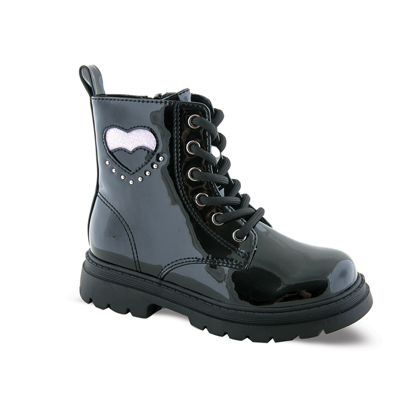 Κοριτσίστικα μποτάκια με καρδούλα Zak Shoes SD21056 μαύρα